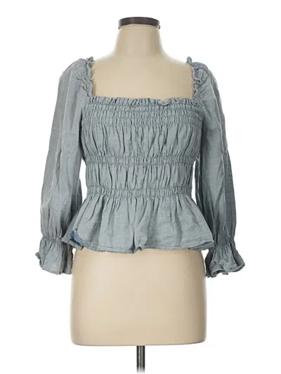 Pre-owned Who What Wear 3/4 Sleeve Blouse In Gray