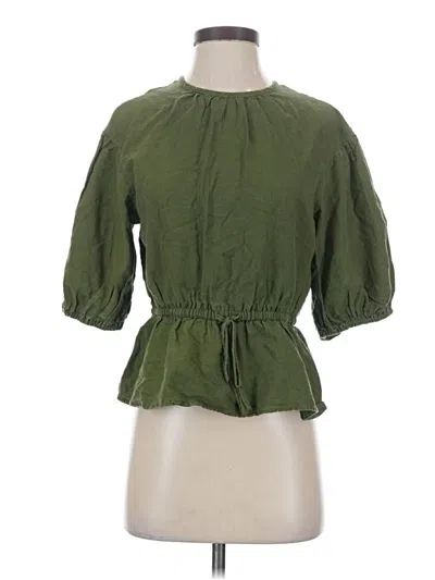 Pre-owned Who What Wear 3/4 Sleeve Blouse In Green