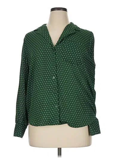 Pre-owned Who What Wear 3/4 Sleeve Blouse In Green