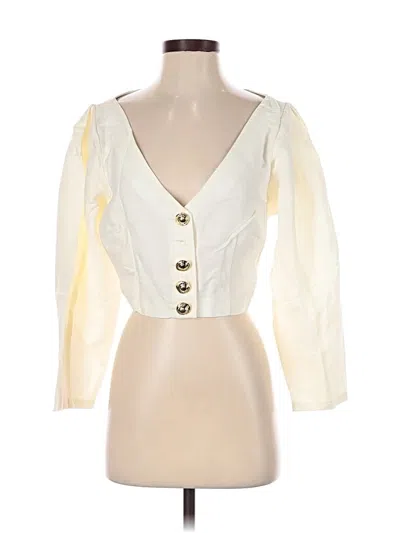 Pre-owned Who What Wear 3/4 Sleeve Blouse In Ivory