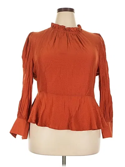 Pre-owned Who What Wear 3/4 Sleeve Blouse In Orange