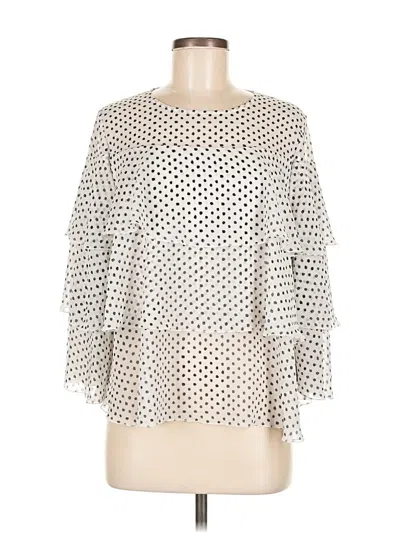 Pre-owned Who What Wear 3/4 Sleeve Blouse In White