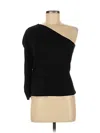 Who What Wear 3/4 Sleeve Top Black One Shoulder Neckline Tops In Black