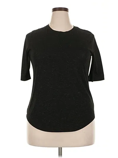 Pre-owned Who What Wear 3/4 Sleeve T-shirt In Black