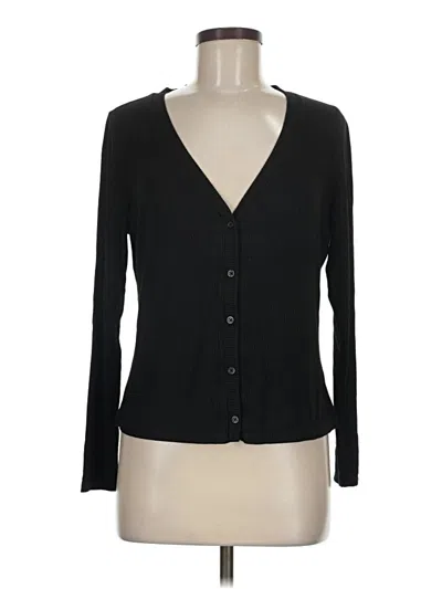 Pre-owned Who What Wear Cardigan Sweater In Black