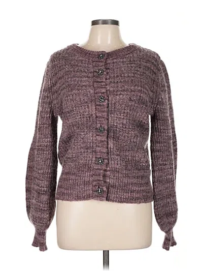 Pre-owned Who What Wear Cardigan Sweater In Purple