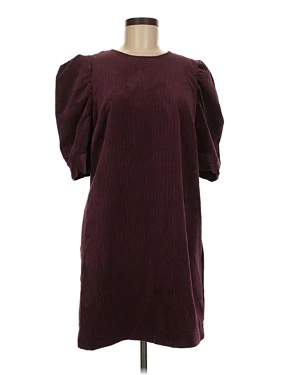 Pre-owned Who What Wear Casual Dress In Burgundy