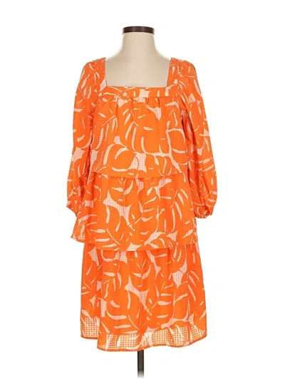 Pre-owned Who What Wear Casual Dress In Orange