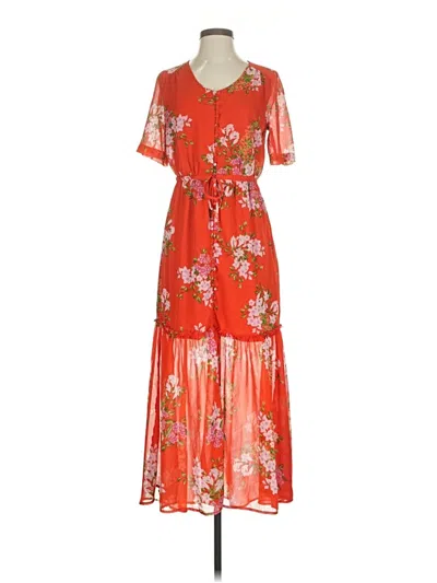 Pre-owned Who What Wear Casual Dress In Orange