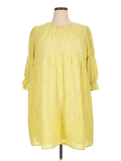 Pre-owned Who What Wear Casual Dress In Yellow