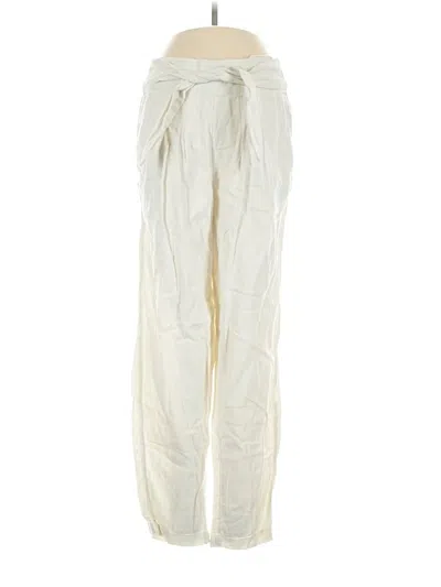 Pre-owned Who What Wear Linen Pants In Ivory