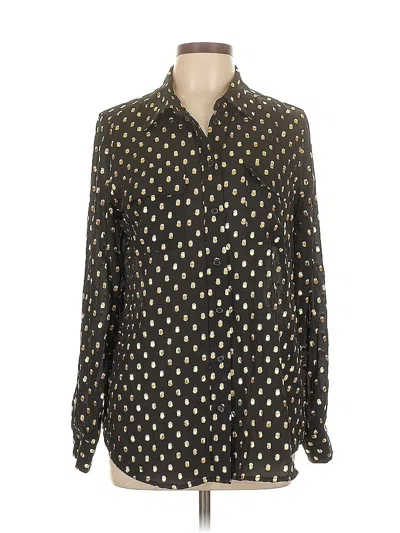 Pre-owned Who What Wear Long Sleeve Blouse In Black