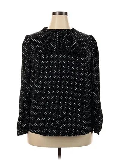 Pre-owned Who What Wear Long Sleeve Blouse In Black