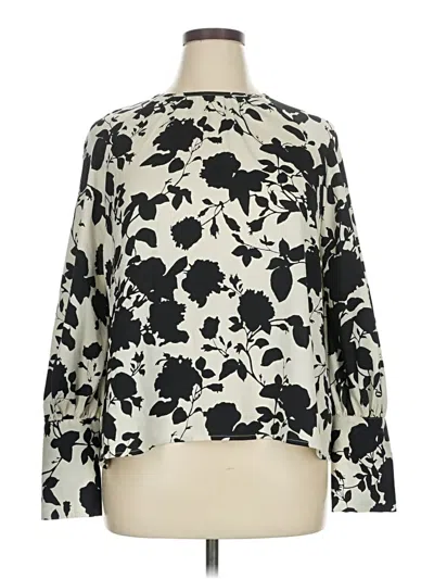 Pre-owned Who What Wear Long Sleeve Blouse In Ivory