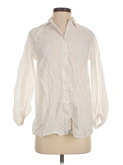 Pre-owned Who What Wear Long Sleeve Blouse In Ivory