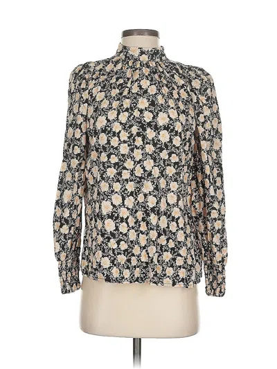 Pre-owned Who What Wear Long Sleeve Blouse In White