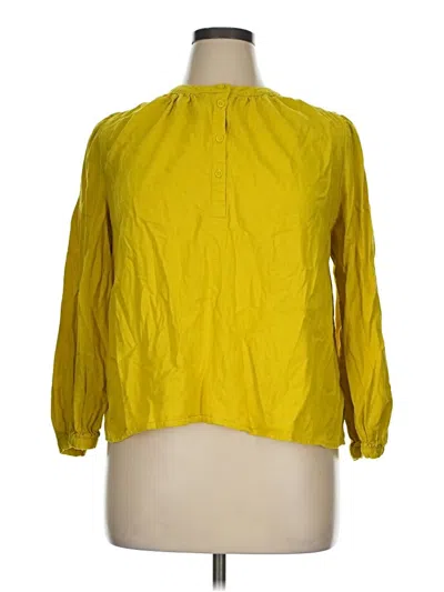 Pre-owned Who What Wear Long Sleeve Blouse In Yellow