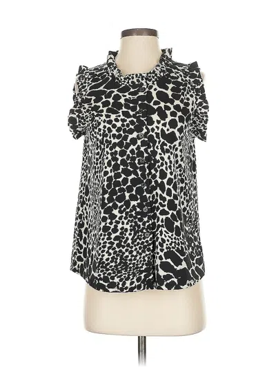 Pre-owned Who What Wear Short Sleeve Blouse In Black