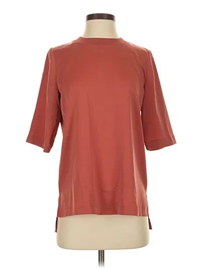 Pre-owned Who What Wear Short Sleeve Blouse In Burgundy
