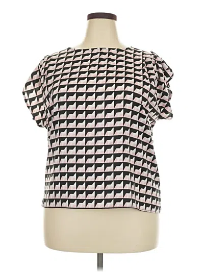 Pre-owned Who What Wear Short Sleeve Blouse In Silver