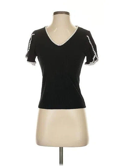 Pre-owned Who What Wear Short Sleeve T-shirt In Black