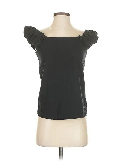 Pre-owned Who What Wear Short Sleeve Top Black Sweetheart Neckline Tops