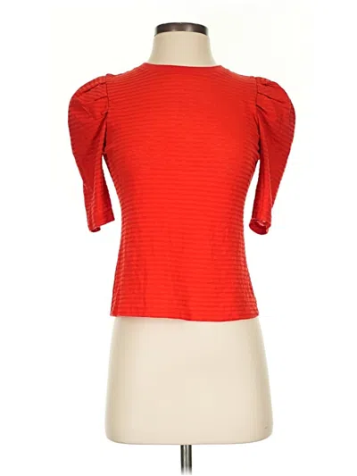 Pre-owned Who What Wear Short Sleeve Top Red Sweetheart Neckline Tops