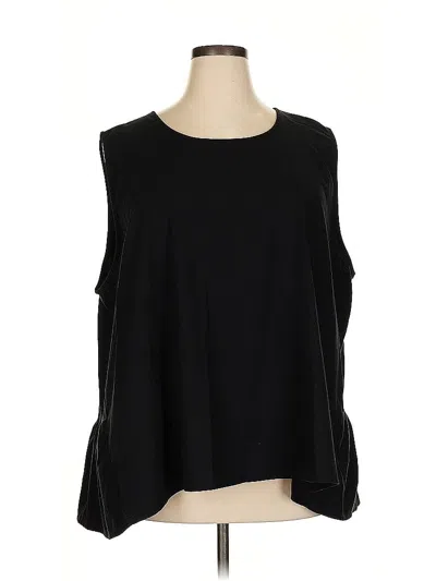 Pre-owned Who What Wear Sleeveless Blouse In Black