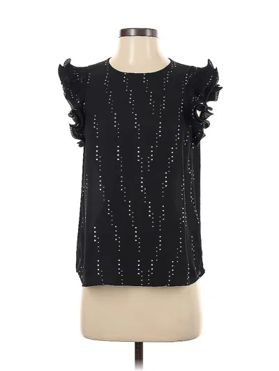 Pre-owned Who What Wear Sleeveless Blouse In Black