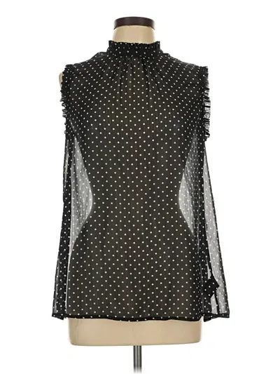 Pre-owned Who What Wear Sleeveless Blouse In Black