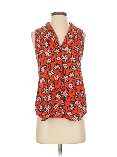 Pre-owned Who What Wear Sleeveless Blouse In Orange