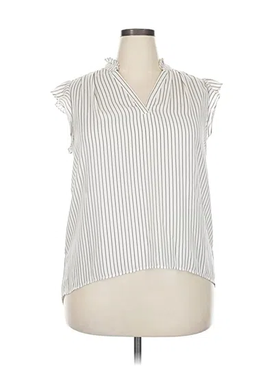 Pre-owned Who What Wear Sleeveless Blouse In White