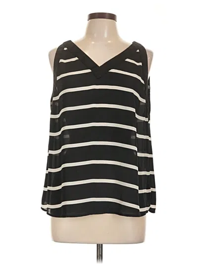 Pre-owned Who What Wear Sleeveless Top Black Cold Shoulder Neckline Tops