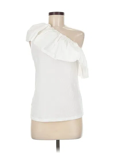 Pre-owned Who What Wear Sleeveless Top White One Shoulder Neckline Tops
