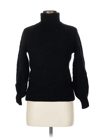 Pre-owned Who What Wear Turtleneck Sweater In Black