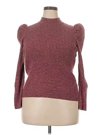 Pre-owned Who What Wear Turtleneck Sweater In Burgundy