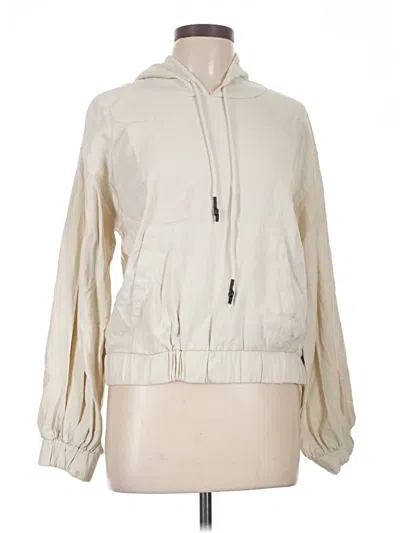 Pre-owned Who What Wear Zip Up Hoodie In Ivory