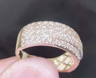 Pre-owned Wholesale Diamonds 10k Yellow Gold 2.50 Carat Mens Real Diamond Engagement Wedding Pinky Ring Band