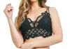 Wholesale Fashion Square Crochet Lace Bralette With Bra Pads In Black In Black