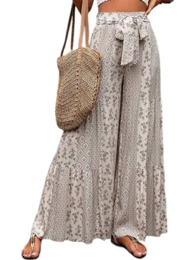 Wholesalesir High Waisted Wide Leg Pants In Ivory In Multi