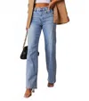 Wholesalesir Jessie High Waisted Loose Denim Jeans In Blue In Blue