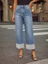 Wholesalesir Loose Rolled Edge Cropped Jeans In Blue In Blue