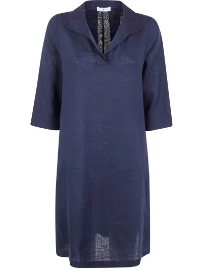 Why Ci Abito Maniche Lunghe "polo Neck Dress" In Blue