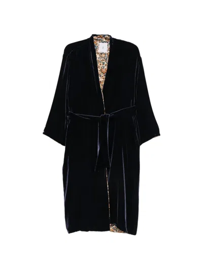 Why Ci Belted Velvet Dressing Gown In Brown