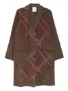 Why Ci Checked Corduroy Coat In Brown