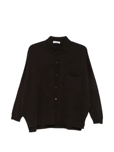Why Ci Chest-pocket Button-up Cardigan In Burgundy