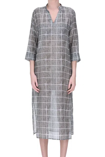 Why Ci Cotton And Silk Caftan Dress In Grey