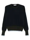 Why Ci Crew-neck Panelled Sweater In Blue