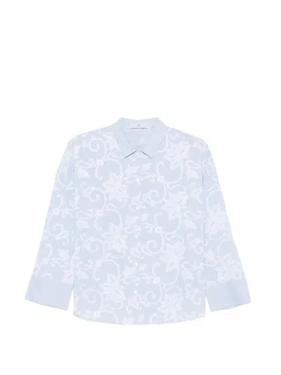 Why Ci Floral-detail Shirt In Blue
