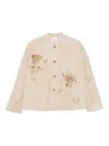 Why Ci Floral-print Corduroy Jacket In Neutral